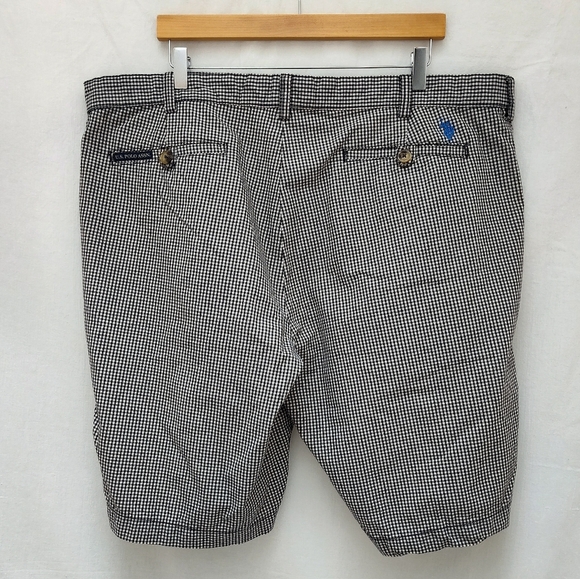 US Polo Assn men's checkered shorts plaid summer boat casual black white cotton - Picture 6 of 11